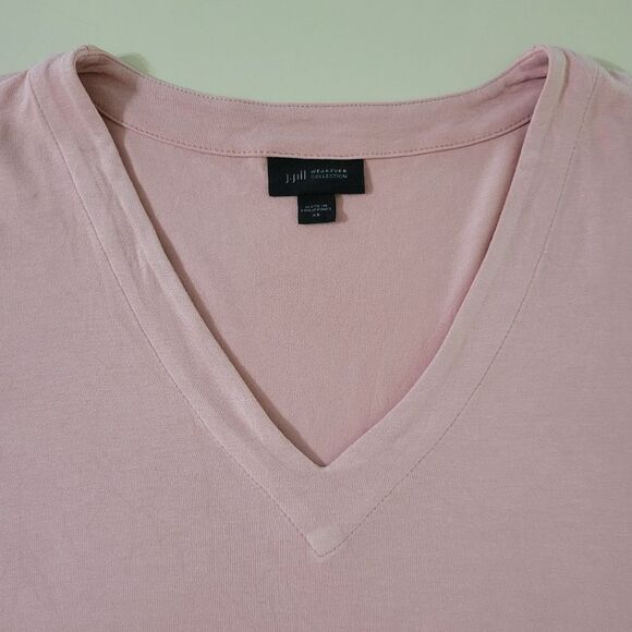 J. Jill Wearever Champagne Pink V-Neck Short Sleeve Top - Picture 7 of 14